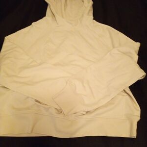 CRZ YOGA Women's Off-White Hoodie Size Small Long Sleeve With Thumb Hole